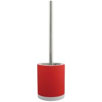 Toiletborstel in houder/wc-borstel - keramiek/metaal - rood - 38 x 11 cm