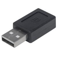 Manhattan USB 2.0 Adapter [1x USB-A 2.0 stekker - 1x USB-C bus] Stekker past op beide manieren