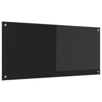 VidaXL Keuken spatscherm zwart 110 x 50 cm gehard glas