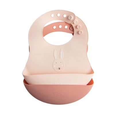 Trixie silicone slabbetje mrs. rabbit, 2st.