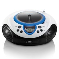 Draagbare FM Radio CD en USB speler Lenco Wit-Blauw - thumbnail