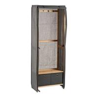 Kapstok Kipit Grijs Hout Stof 31,5 x 58 x 168 cm