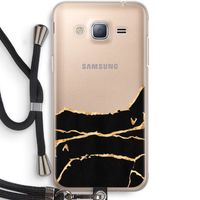 Gouden marmer: Samsung Galaxy J3 (2016) Transparant Hoesje met koord