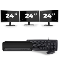 HP EliteDesk 800 G6 USFF - Intel Core i7-10e Generatie - 8GB RAM - 256GB SSD - Windows 11 + 3x 24 inch Monitor