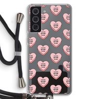 Chicks before dicks: Samsung Galaxy S21 FE Transparant Hoesje met koord