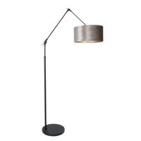 Steinhauer Vloer LeeslampPrestige Chic zwart met 40cm taupe velourse kap - 8116ZW