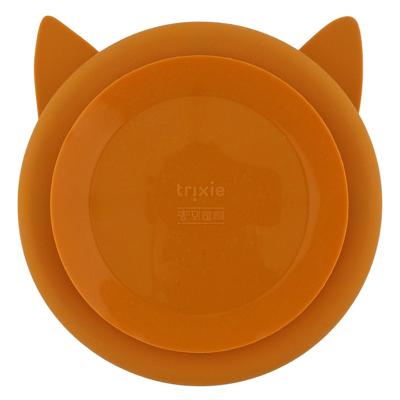 Trixie siliconen bord met vakjes en zuignap - mr. fox