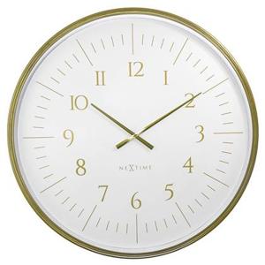NeXtime - Wandklok 77 cm-Goud|Wit-Plastic-NeXtime &apos;Galaxy Large&apos;