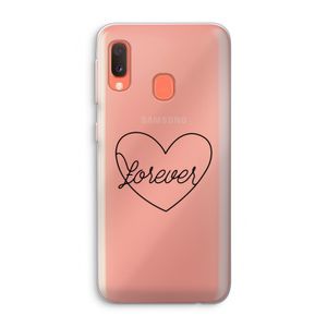 Forever heart black: Samsung Galaxy A20e Transparant Hoesje