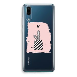 Zwart-wit cactus: Huawei P20 Transparant Hoesje