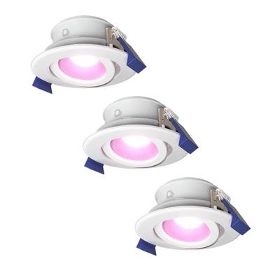 Set van 3 Lima smart inbouwspots - Wifi + Bluetooth - RGBWW - GU10 5,5 Watt 345 Lumen - Kantelbaar - Google Home, Amazon Alexa en Siri - IP65 Waterdicht - Wit - Bestuurbaar via app en stem