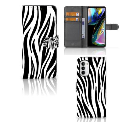 Motorola Moto G52 | Moto G82 | Telefoonhoesje | Met pasjeshouder | Zebra