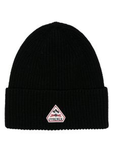 Pyrenex bonnet en maille épaisse à patch logo - Noir