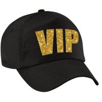 VIP tekst petje - zwart met gouden print - voor dames en heren - kleding - glitter and glamour