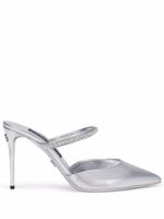 Dolce & Gabbana mules ornées de cristal à bout pointu - Gris Dolce & Gabbana mules ornées de cristal à bout pointu - Gris