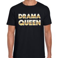 Fout Drama Queen fun tekst t-shirt zwart / goud voor heren - thumbnail
