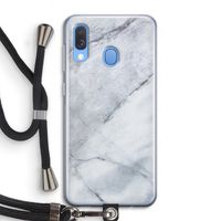 Witte marmer: Samsung Galaxy A40 Transparant Hoesje met koord