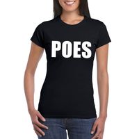 Poes tekst t-shirt zwart dames - thumbnail