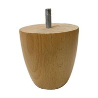 Blank houten ronde meubelpoot 10 cm (M10)