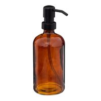 Zeeppompje/dispenser Glass Lotion - transparant bruin - 7 x 21 cm - 450 ml - glas