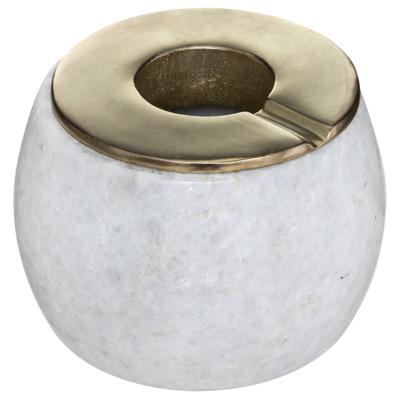 Atmosphera Terras asbak - marmer - ijzer - rond - 12 x 10 cm