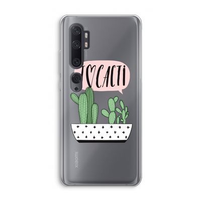 I love cacti: Xiaomi Mi Note 10 Transparant Hoesje