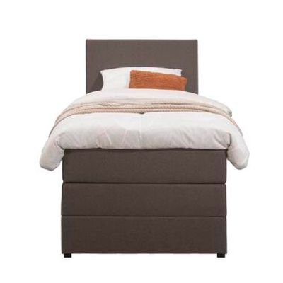 Boxspring met opbergruimte Liv egaal - donkerbruin - 90x200 cm - Leen Bakker