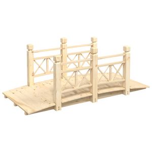 The Living Store Houten tuinbrug - Massief vurenhout - 150 x 67 x 56 cm - Veilig en decoratief