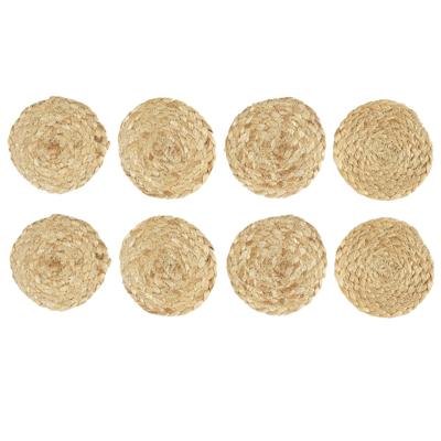 Home deco Factory onderzetters - 8x stuks - jute - naturel - 10 x 10 cm - voor glazen