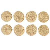 Home deco Factory onderzetters - 8x stuks - jute - naturel - 10 x 10 cm - voor glazen