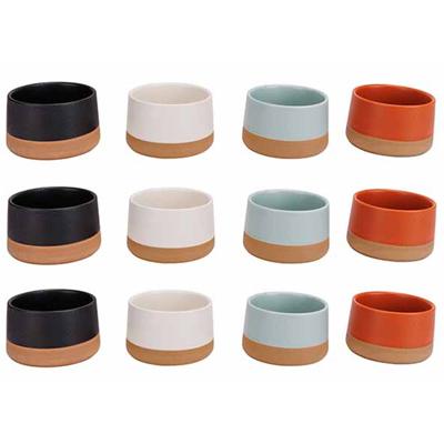 Cosy & Trendy Kommetje/serveer schaaltje - 12x stuks - D9 x 5 cm - aardewerk - mix kleuren