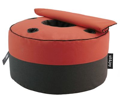 Poef 'Duo Rondo Extra' Terracotta - Rood - Weerbestendig - Sit&Joy