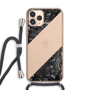 Zwart marmer: iPhone 11 Pro Transparant Hoesje met koord
