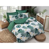 Beddengoedset - 1 dekbedovertrek 220 x 240 cm + 2 kussenslopen 60 x 60 cm - 65% katoen, 35% polyester - Groen