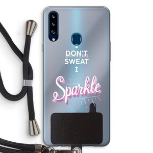 Sparkle quote: Samsung Galaxy A20s Transparant Hoesje met koord
