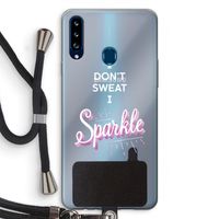 Sparkle quote: Samsung Galaxy A20s Transparant Hoesje met koord