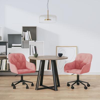Eetkamerstoelen draaibaar 2 st fluweel roze