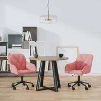Eetkamerstoelen draaibaar 2 st fluweel roze