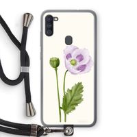 Purple poppy: Samsung Galaxy A11 Transparant Hoesje met koord