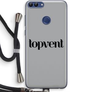 Topvent Grijs Zwart: Huawei P Smart (2018) Transparant Hoesje met koord