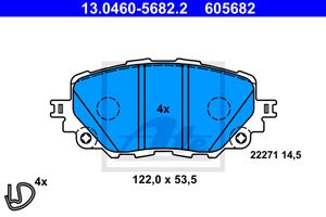 Remblokkenset, schijfrem ATE, u.a. fÃ¼r Mazda, Fiat, Abarth