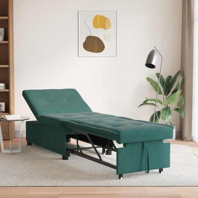 Slaapbank Donkergroen 67 x 194 x 38 cm Fluweel