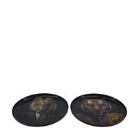Dijk Natural Collections Dienblad dier metaal zwart ø28cm