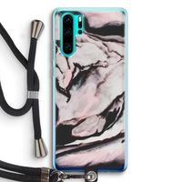 Roze stroom: Huawei P30 Pro Transparant Hoesje met koord
