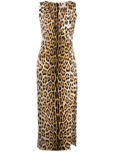 Roberto Cavalli robe mi-longue à imprimé léopard - Tons neutres