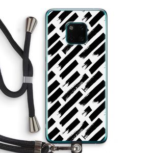Zwarte vegen: Huawei Mate 20 Pro Transparant Hoesje met koord