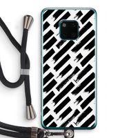 Zwarte vegen: Huawei Mate 20 Pro Transparant Hoesje met koord