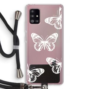 White butterfly: Samsung Galaxy A51 5G Transparant Hoesje met koord