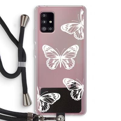 White butterfly: Samsung Galaxy A51 5G Transparant Hoesje met koord