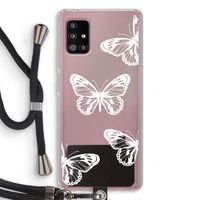 White butterfly: Samsung Galaxy A51 5G Transparant Hoesje met koord